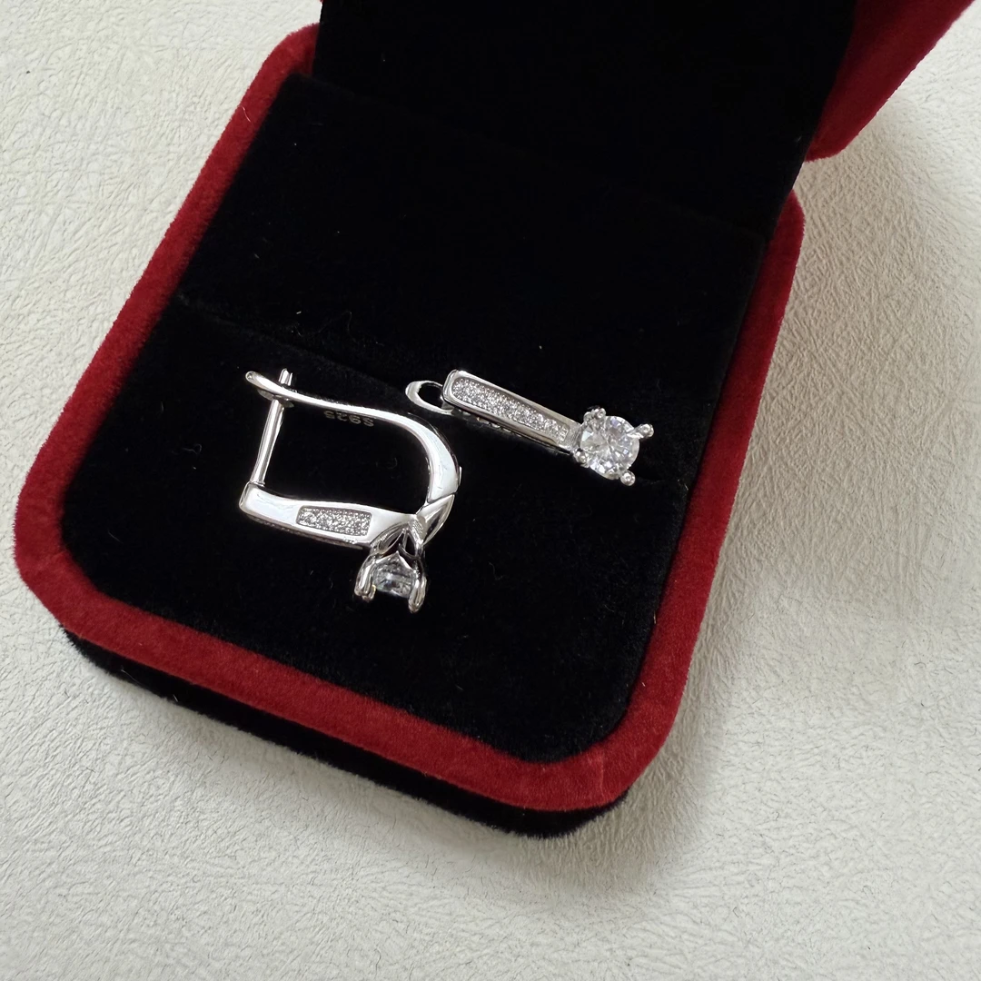 925银耳饰 ·  复古   耳环  侧面“镶钻