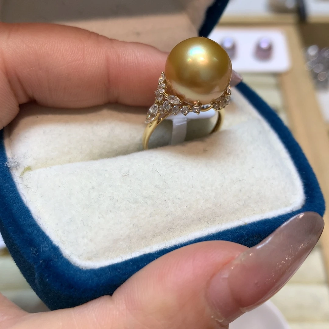 海水珍珠戒指14K金镶嵌