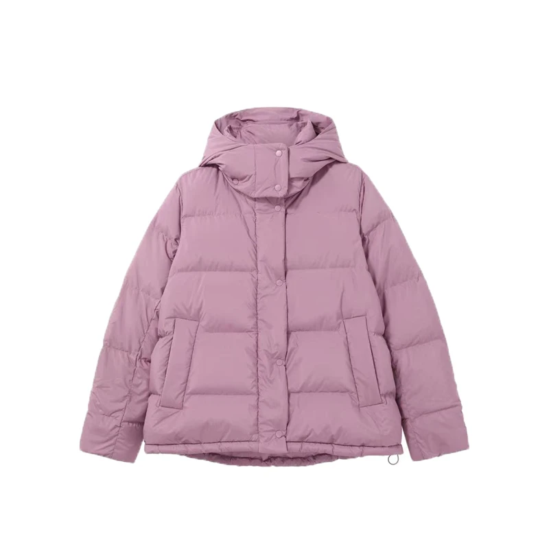 学院风可拆卸帽纯色收腰羽绒服SP1116