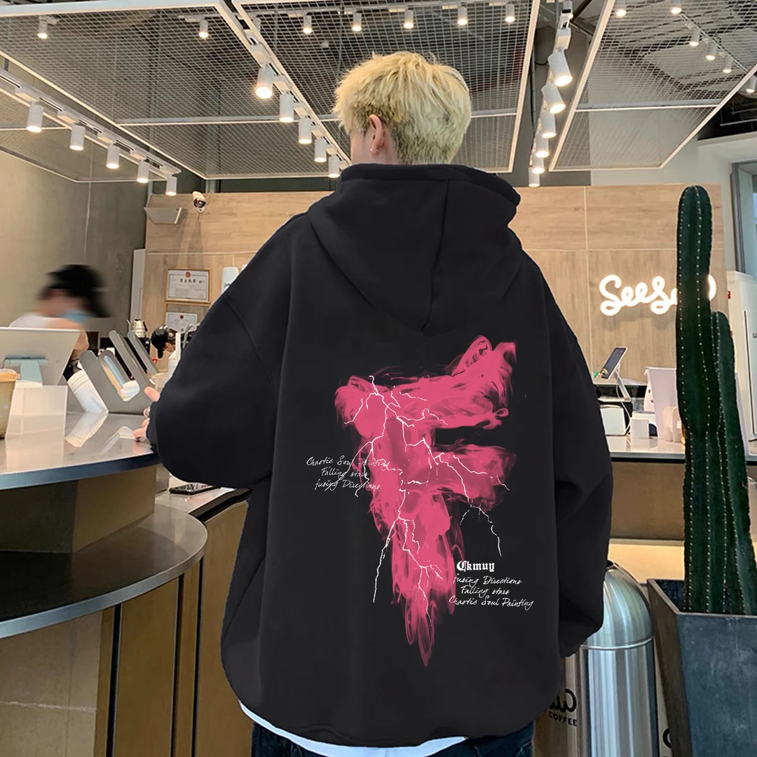 重磅加绒加厚连帽卫衣宽松双层帽美式潮流男女同款男装秋冬季长袖