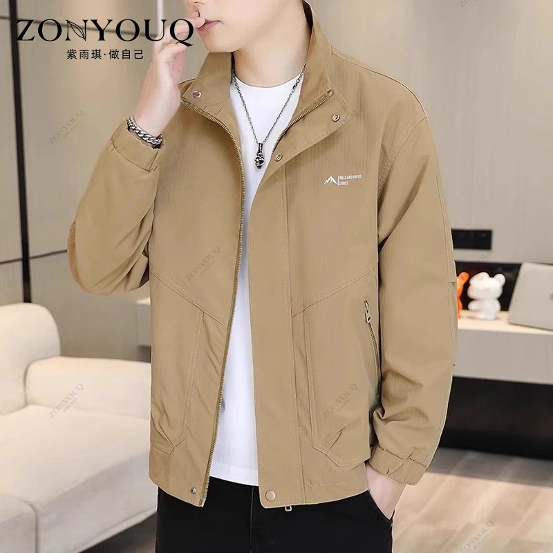 ZONYOUQ男士夹克外套2025秋季新款百搭宽松时尚抗皱薄款潮流上衣
