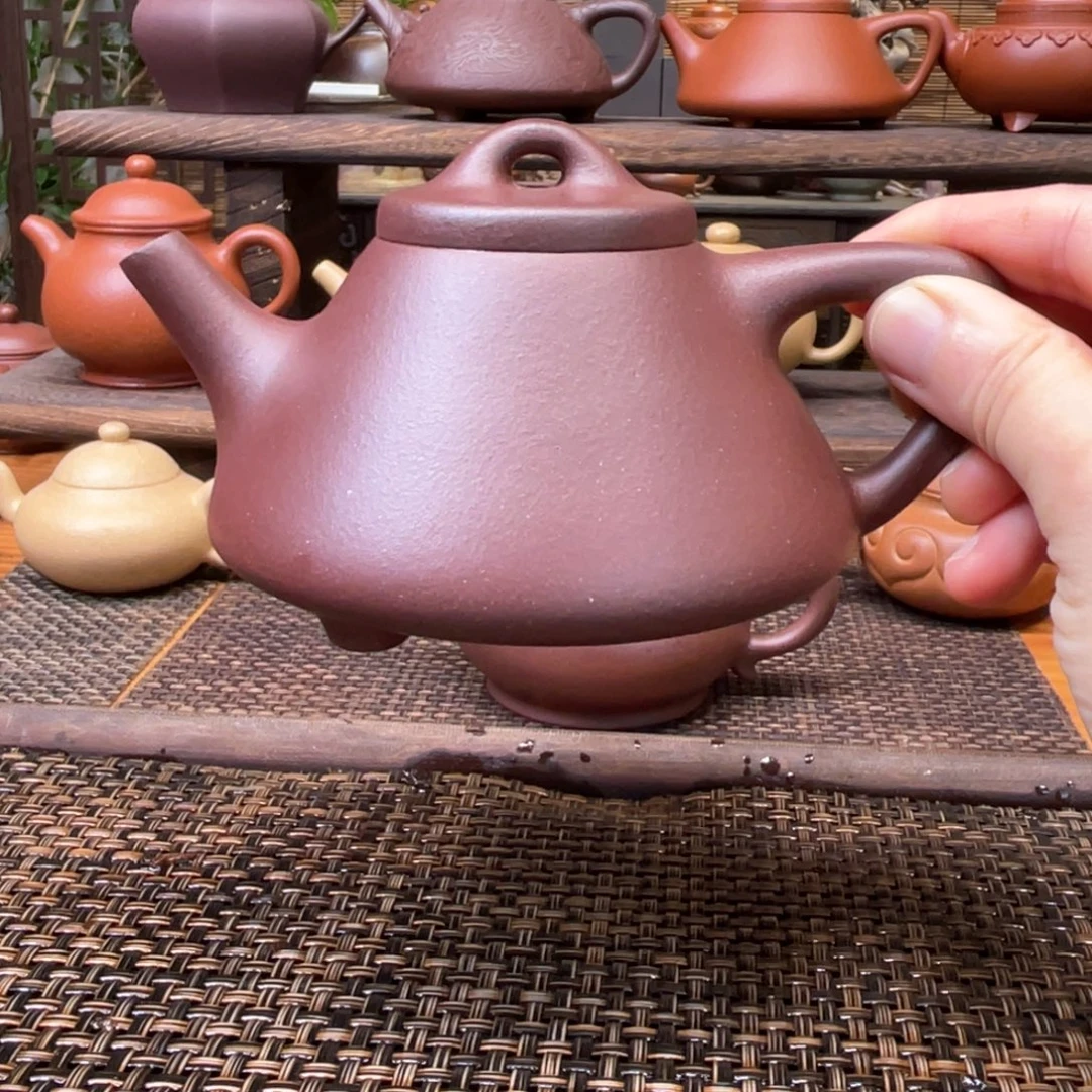 紫砂茶壶宜兴原矿紫砂手工制230