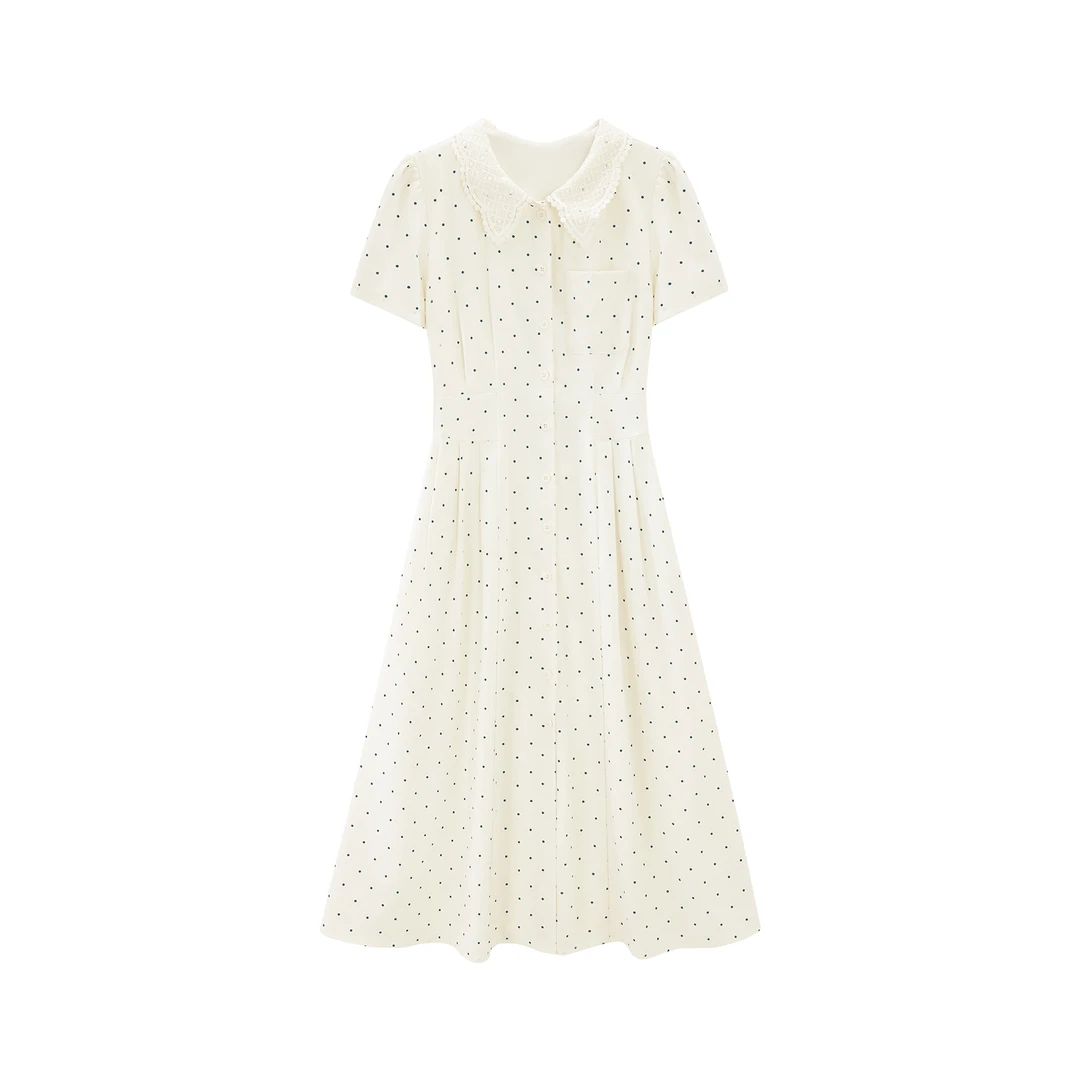 现货【品牌撤柜款ZB】夏季法式小众收腰中长款减龄连衣裙QJD00421