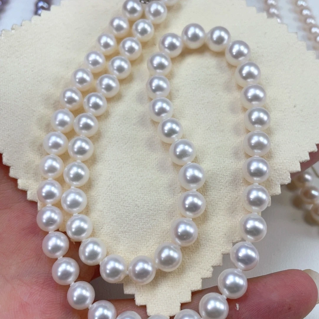 长****淡水珍珠银S925镶嵌颈饰