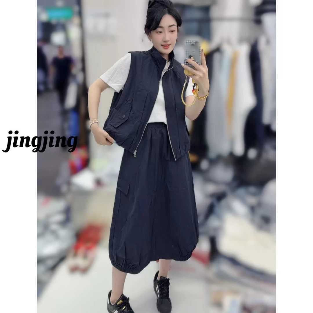 春季新款休闲百搭马甲裙三件套（2593）