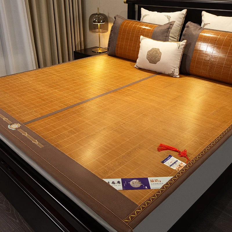 奢侈风双人折叠草席1.8X2米，1.5X2米合格品冰丝竹席夏凉席