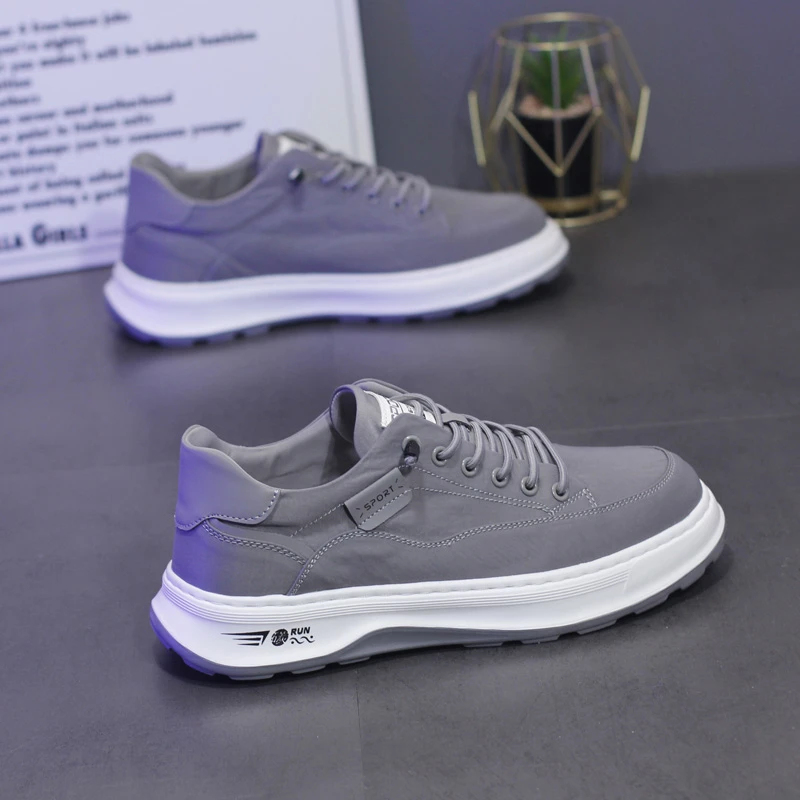 夏季冰丝布面透气男鞋轻便软底休闲鞋松紧带百搭运动板鞋男布鞋