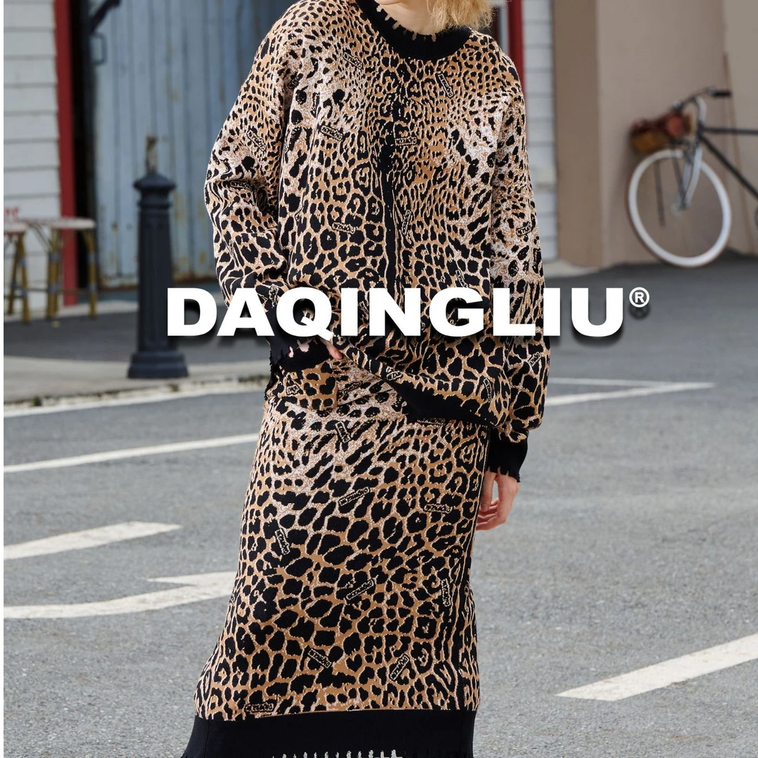 【DAQINGLIU】豹纹裙子套装DQAWBFT028 DQAWBFQ222