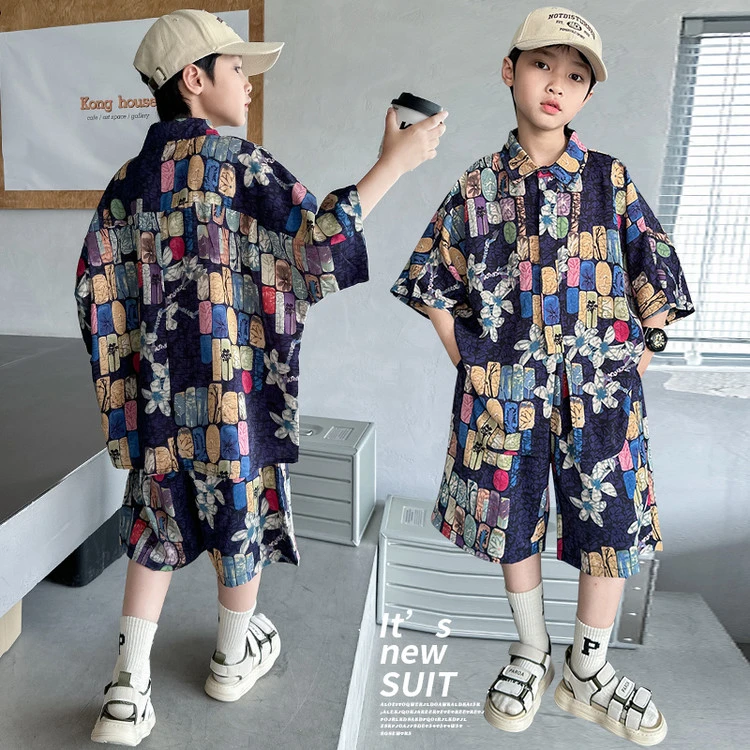 休闲薄款套装韩版夏季其他男童中大童儿童女童洋气宽松帅气ol