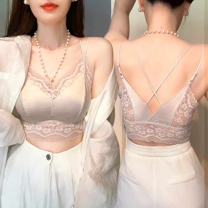 媚姬6321初秋舒适美背短款内衣文胸一体小胸聚拢美背新款一体式