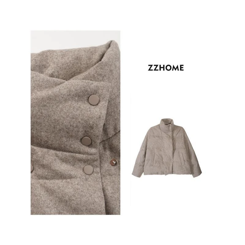 ZOZO HOME ｜都市轻线条茧型斜襟鹅绒服q172597p