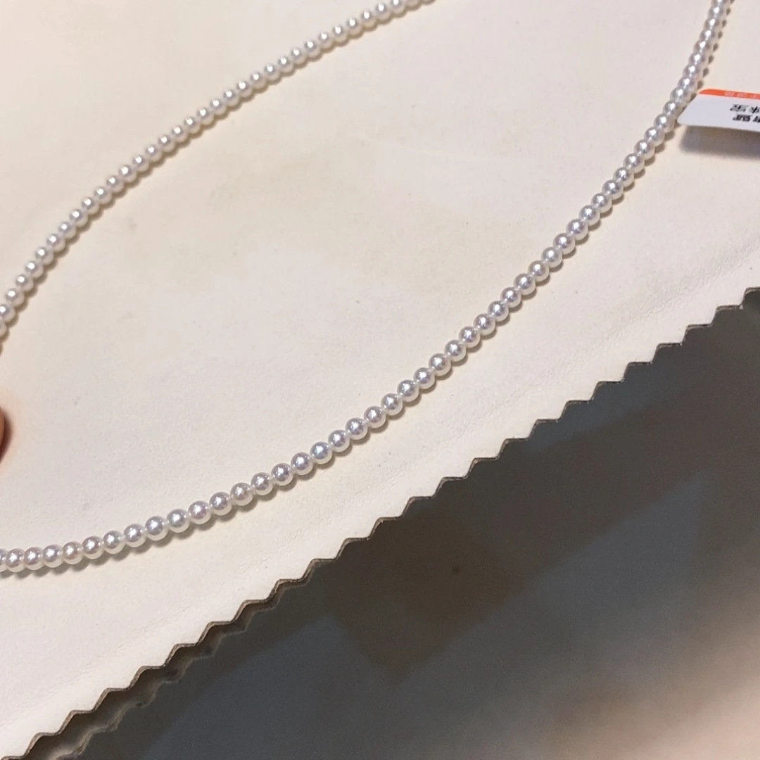 淡水珍珠18K金镶嵌颈饰3-3.5