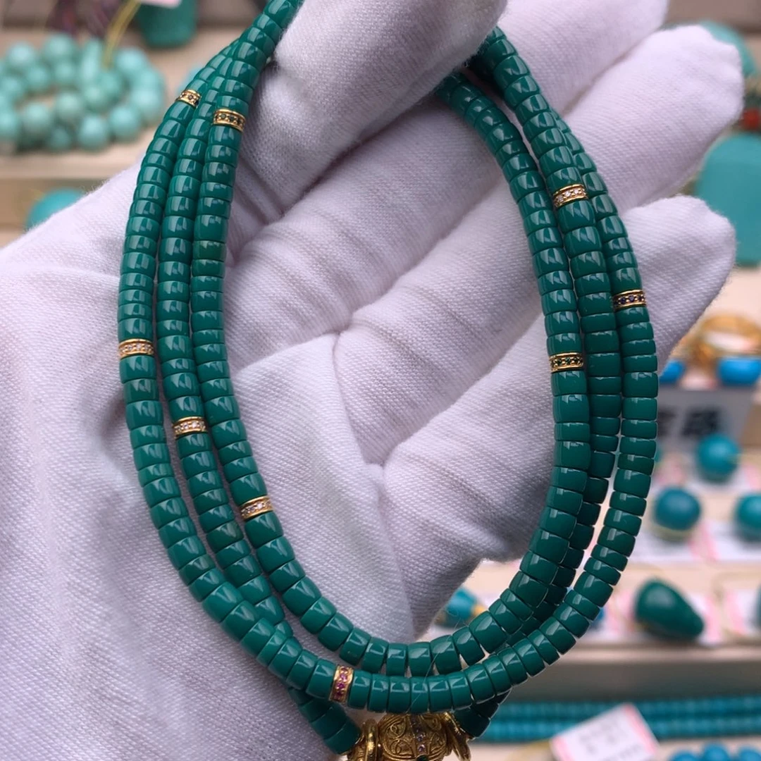 绿松石18K金镶嵌珠宝奇石