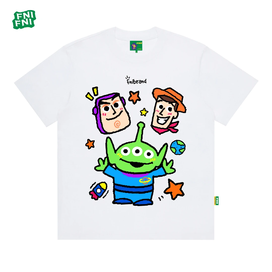 FNI绿标系列（巴斯）圆领纯棉男女同款t恤美式短袖夏新款直喷