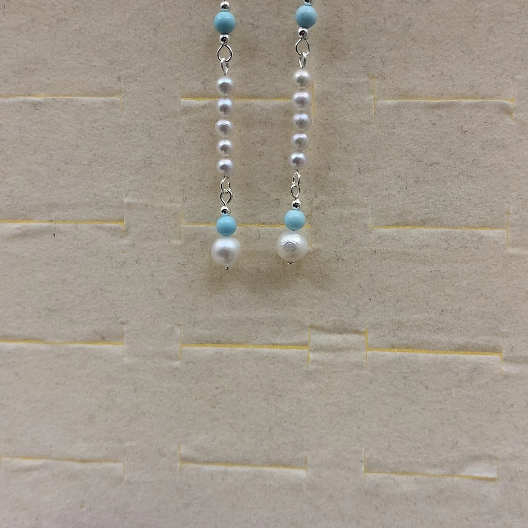 银S925镶嵌耳饰淡水珍珠