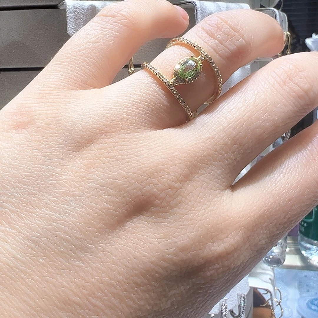 橄榄石戒指银S925镶嵌不退不换不退运费