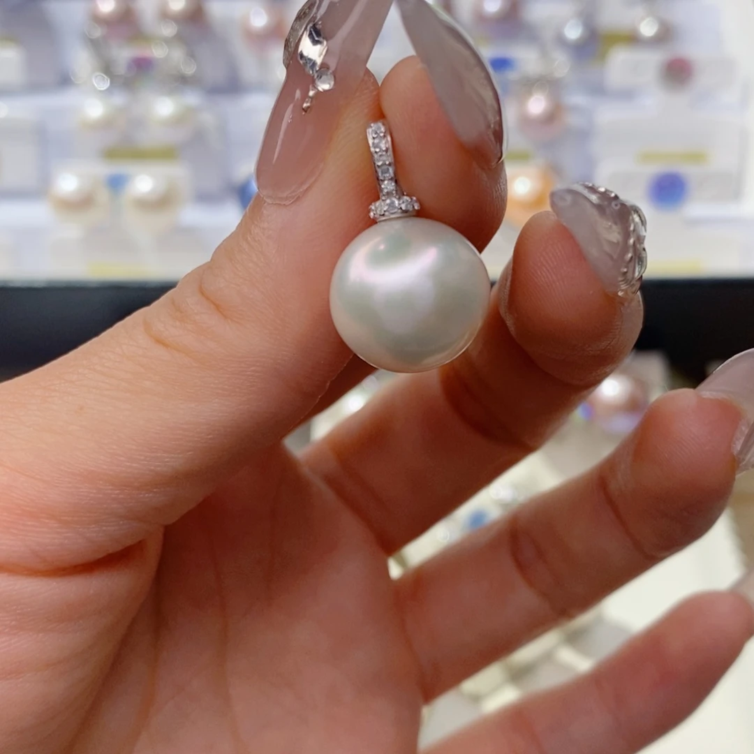 淡水珍珠银S925镶嵌吊坠(赠链)用****8