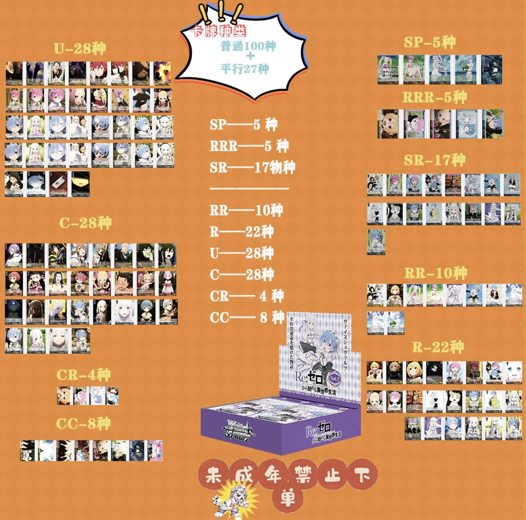 A4《从零开始异世界2弹》 【福卡社】WS动漫卡牌盲盒【直播拆盒】单