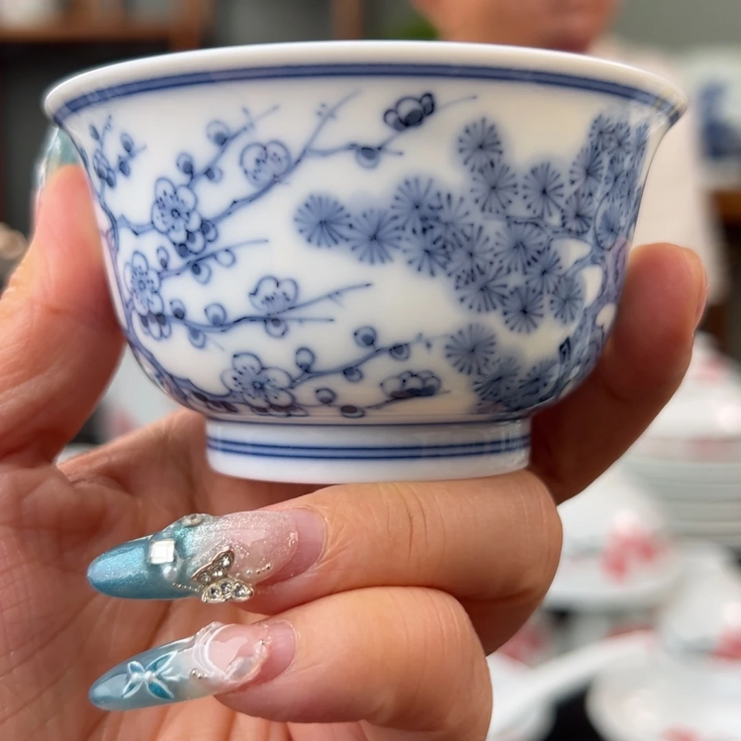 青花岁寒三友容得杯