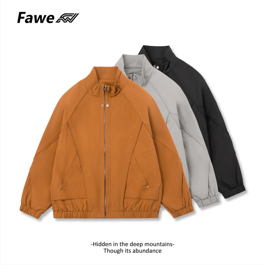 春季立领设计感立领夹克潮流男士大休闲百搭薄款外套25918