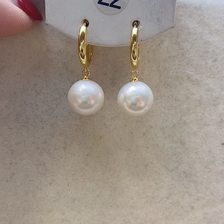 淡水珍珠耳饰银S925镶嵌