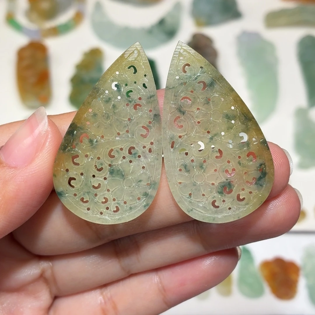 圆***️定制翡翠未镶嵌画片