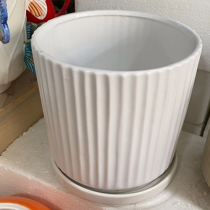 陶摆件陶盆有孔 瑕疵针孔漏釉介意勿拍外口 20外高21