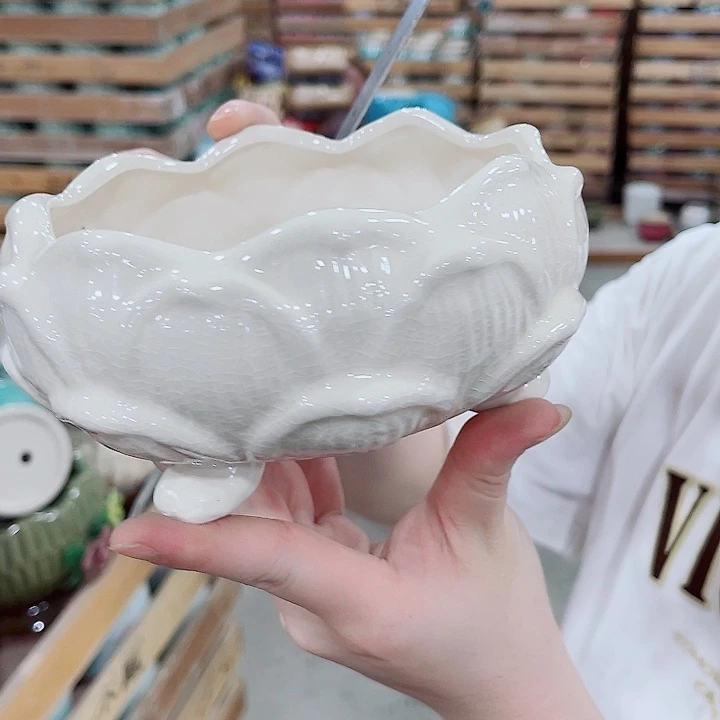 有孔，凑10元包邮陶瓷花盆发货！