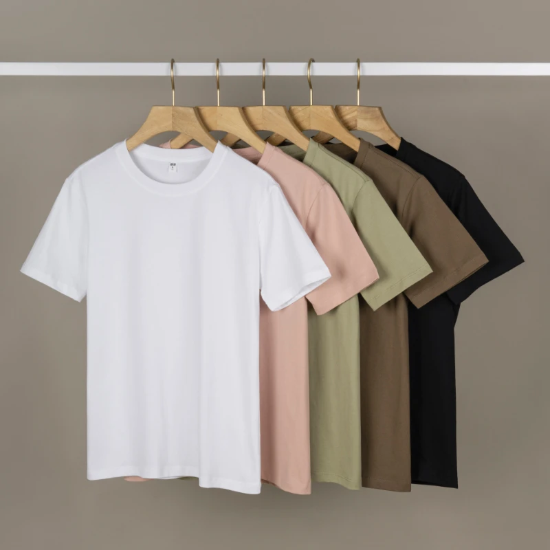 百搭圆领纯色短袖男款简约半袖透气休闲纯棉T恤夏季