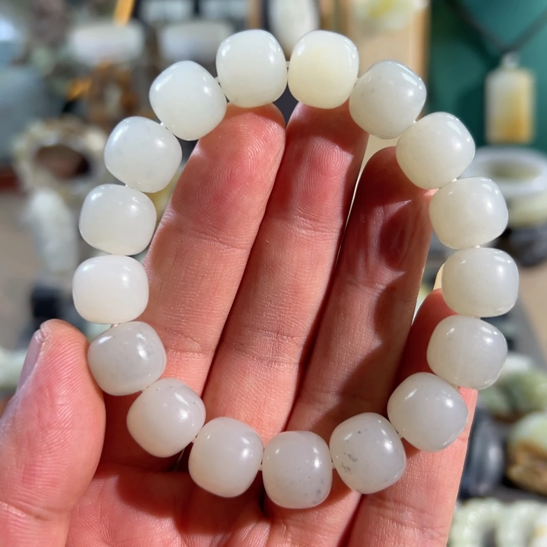 和田玉未镶嵌手链真皮真色