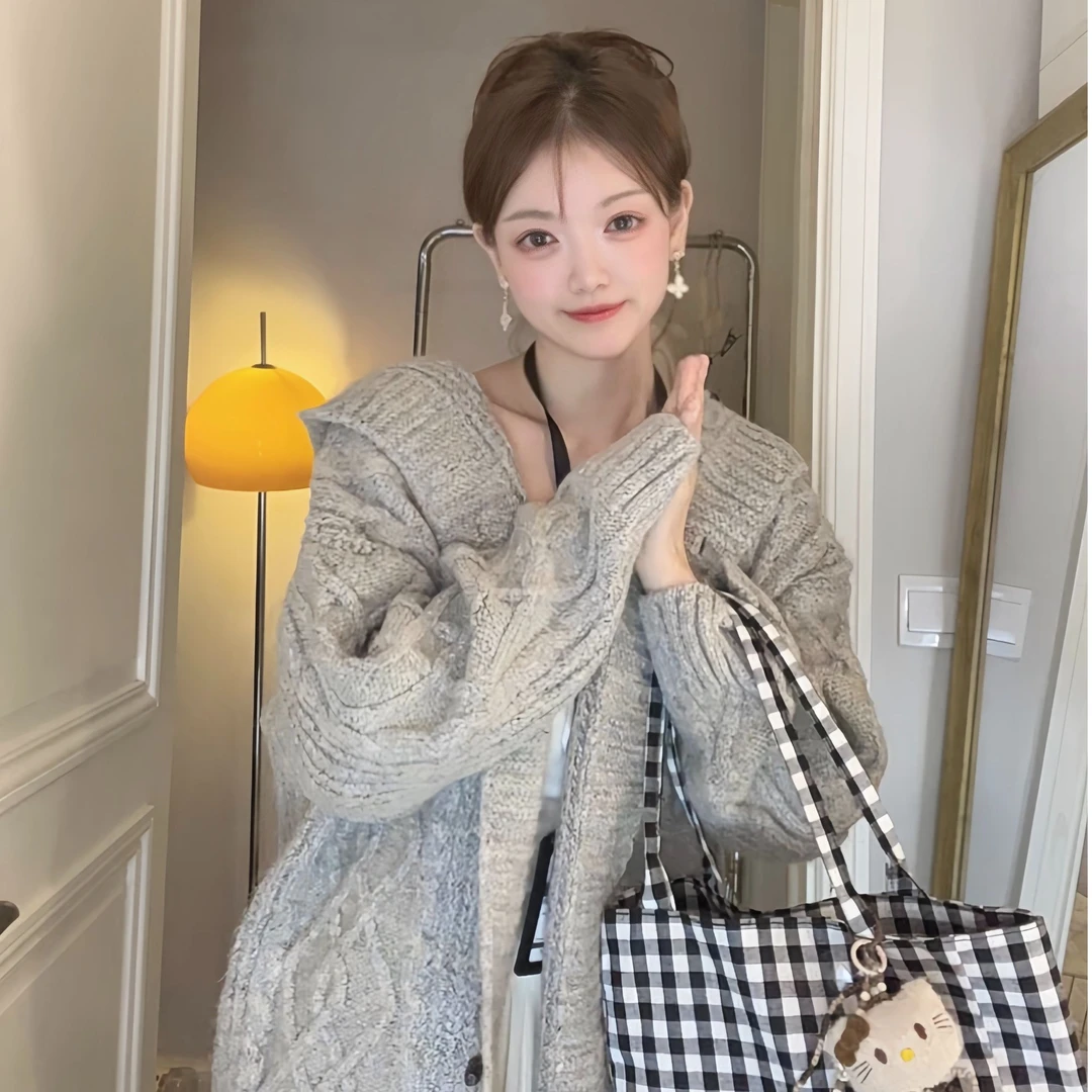 【现货！随时涨】批发价韩系ins宽松慵懒麻绳连帽女生韩系ins衣服