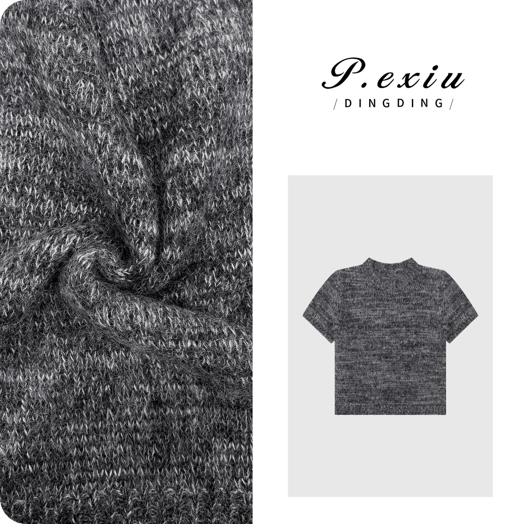 PanYiXiu/潘依绣马海毛羊毛老钱风软糯短袖针织衫 L2693