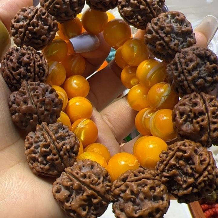 核桃手串/手链1.4金黄大白