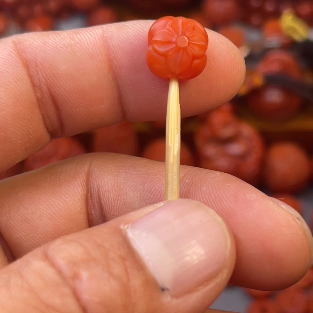 南红玛瑙瓦西精工柿子背云宽10mm➕未镶嵌