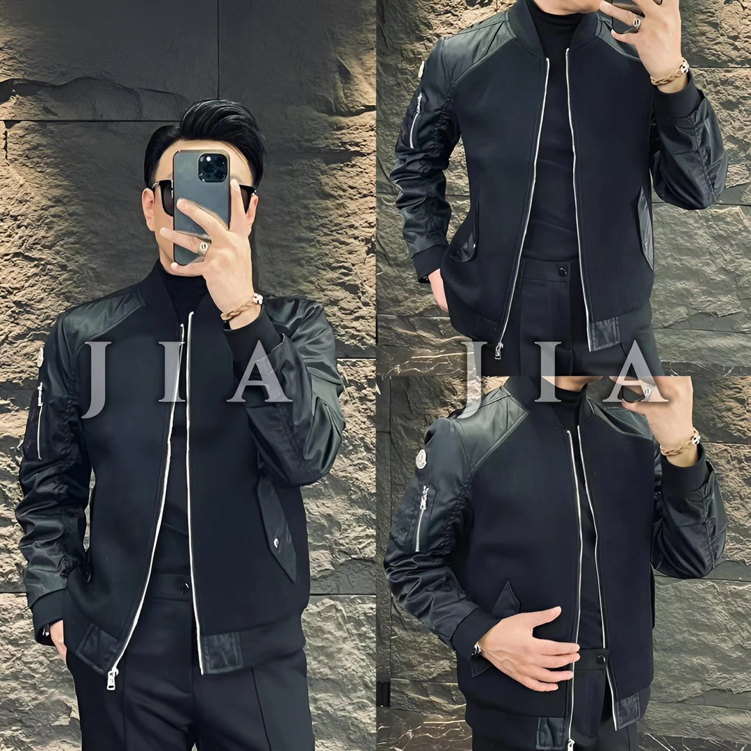 S 轻奢高品34129欧货男士春季休闲棒球领设计感夹克外套