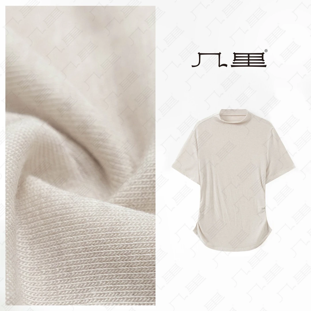 几里与麻 半高领修身短袖T恤 衣长62 胸围84 2061144