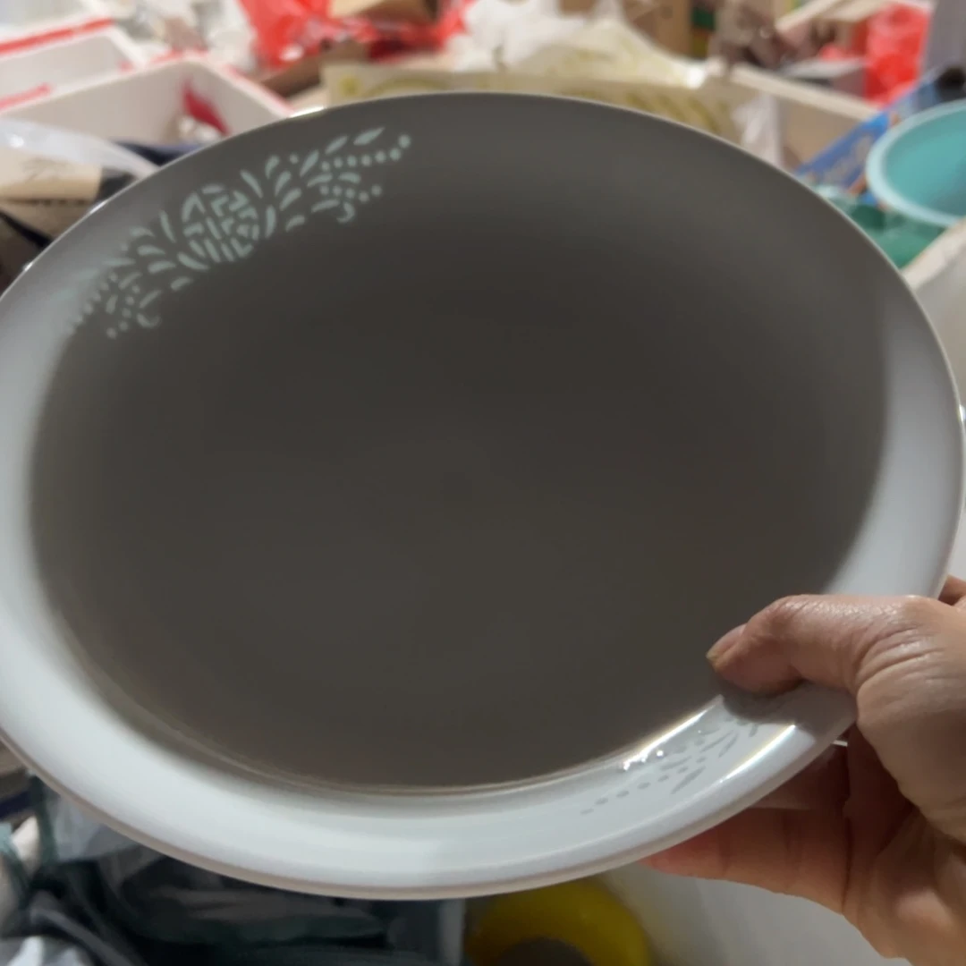 碗明*隐青釉10寸雕刻福字盘4个