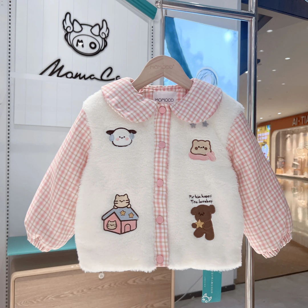 MOMOCO冬季新款女童甜美拼接外套75830101150