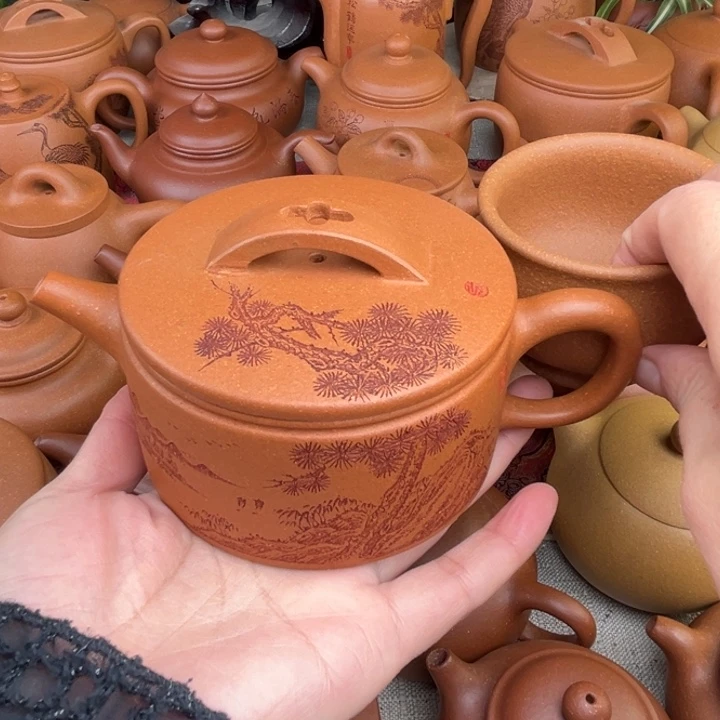 原矿黄降坡刻绘明式汉瓦精工半手240c c