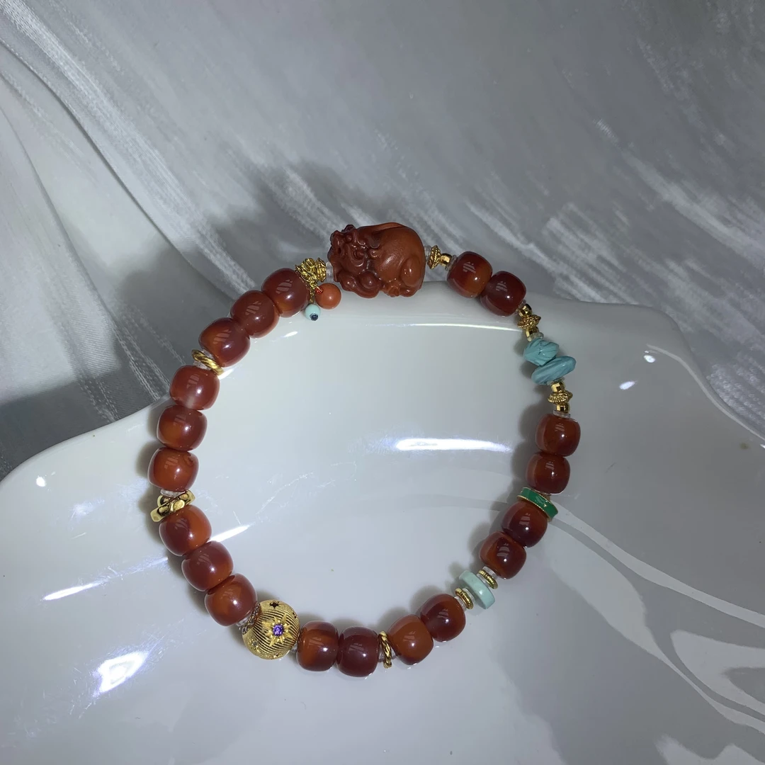 天然南红貔恘手链 多样性发其一 B86