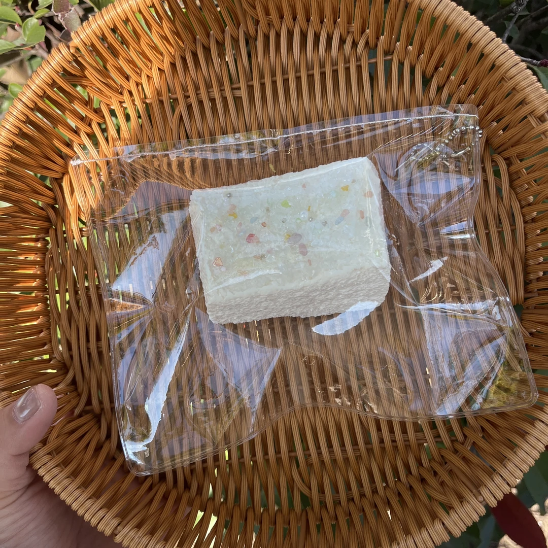 贰月水瓶  方形麻赖吐司多巴胺碎石 硅胶捏捏（默认微瑕）轻乳膏泥