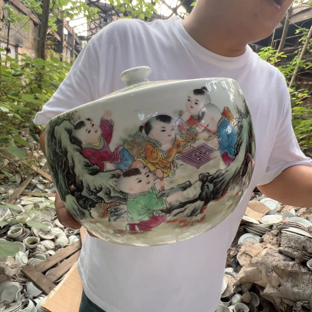 瓷片景德镇陶瓷猪油罐
