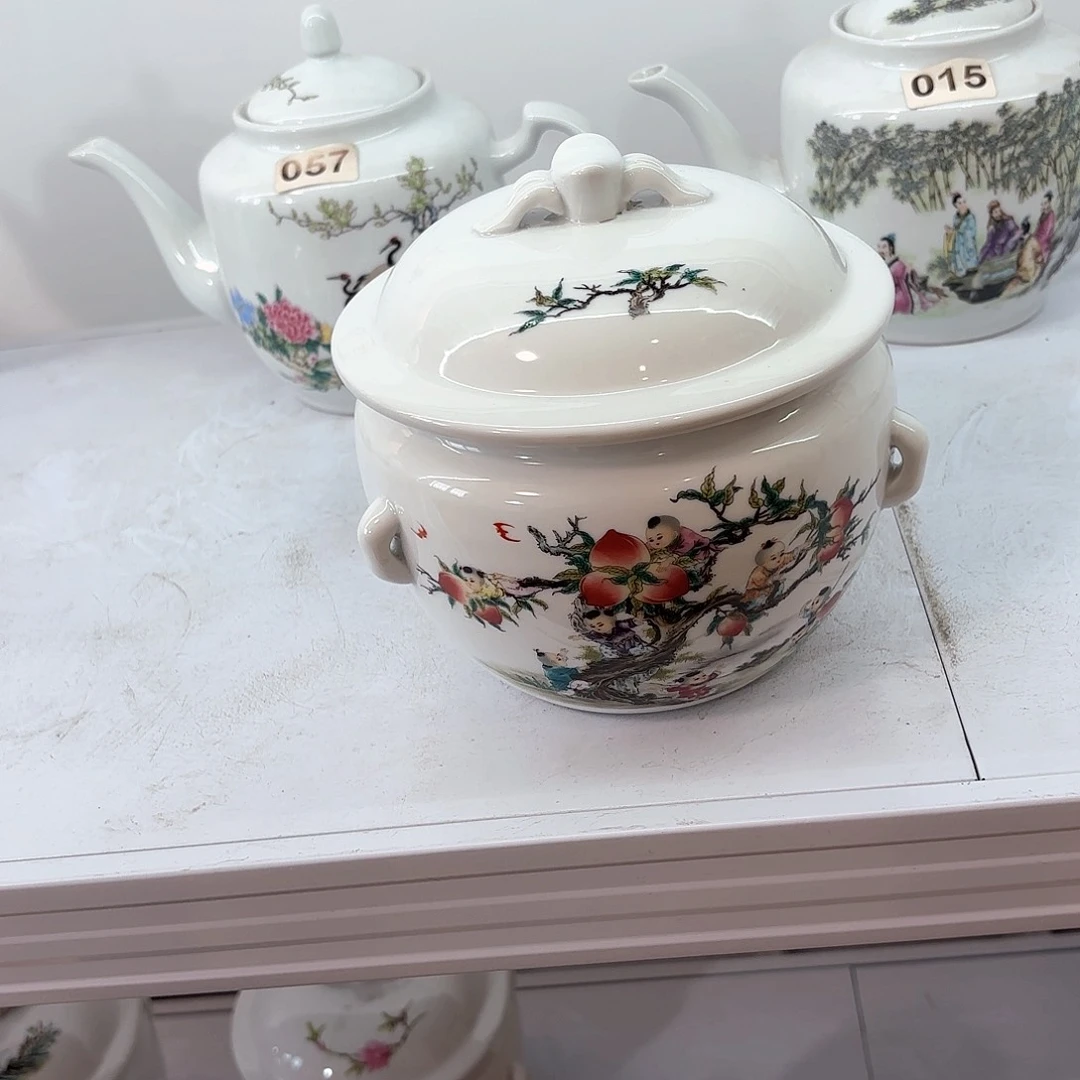 壶陶瓷九子蟠桃三斤储物罐