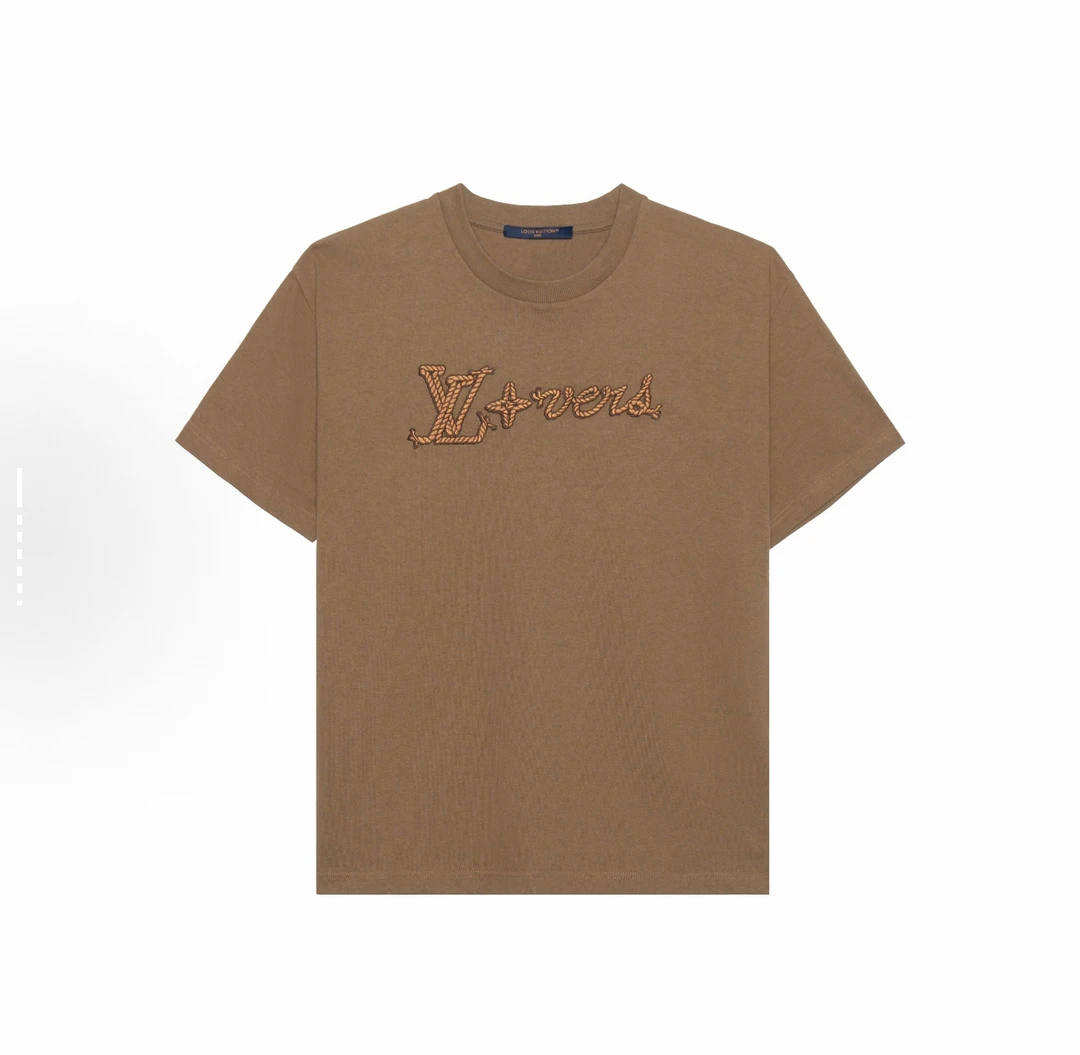 未使用 LouisVuitton/路易威登 S码菲董卡其色刺绣短袖