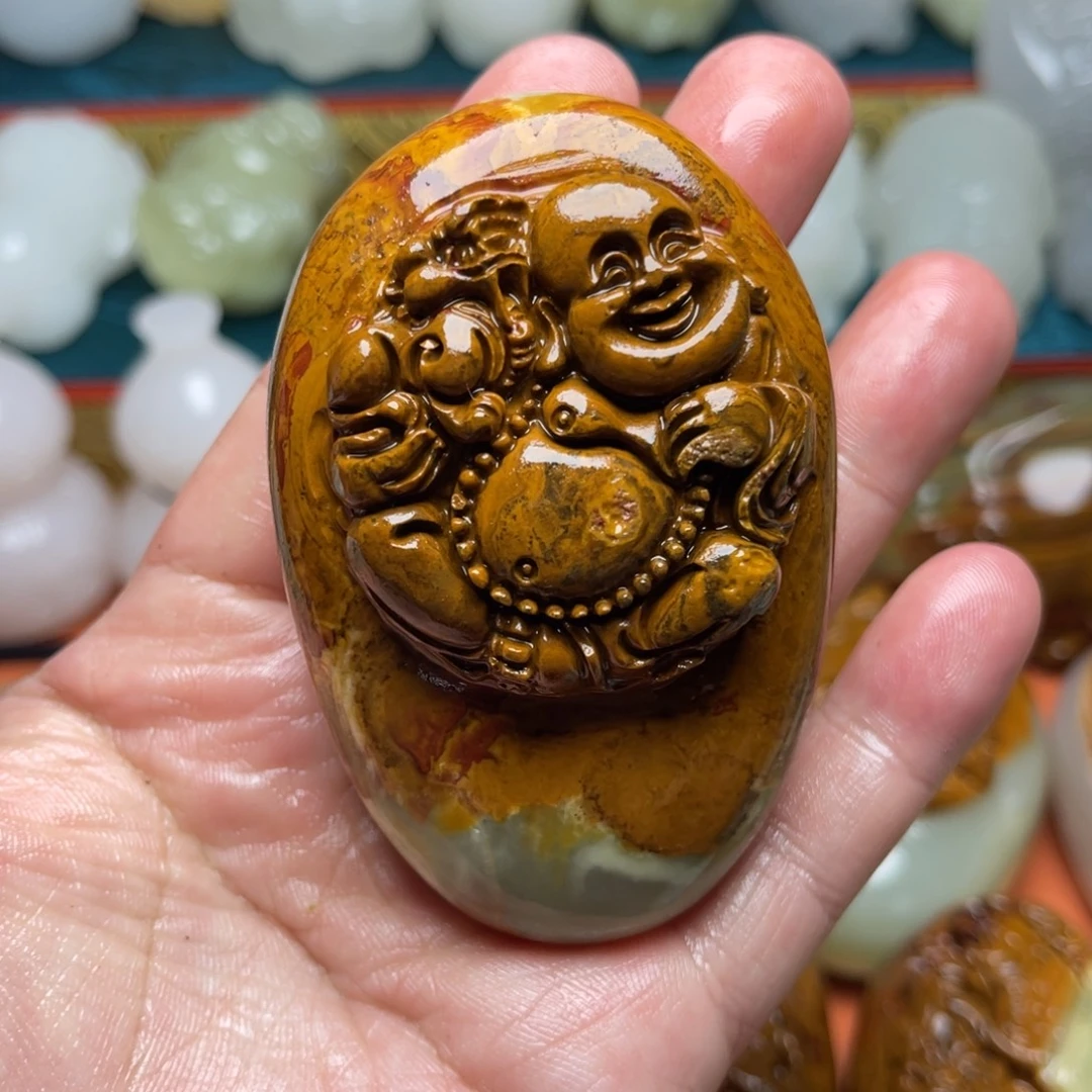 石材天然方解石手把件不退换