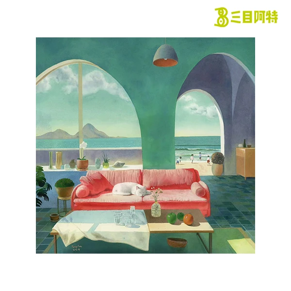艺术家杨帆装裱限量版画(风景/鲸鱼/治愈/浪漫)艺术居家挂画
