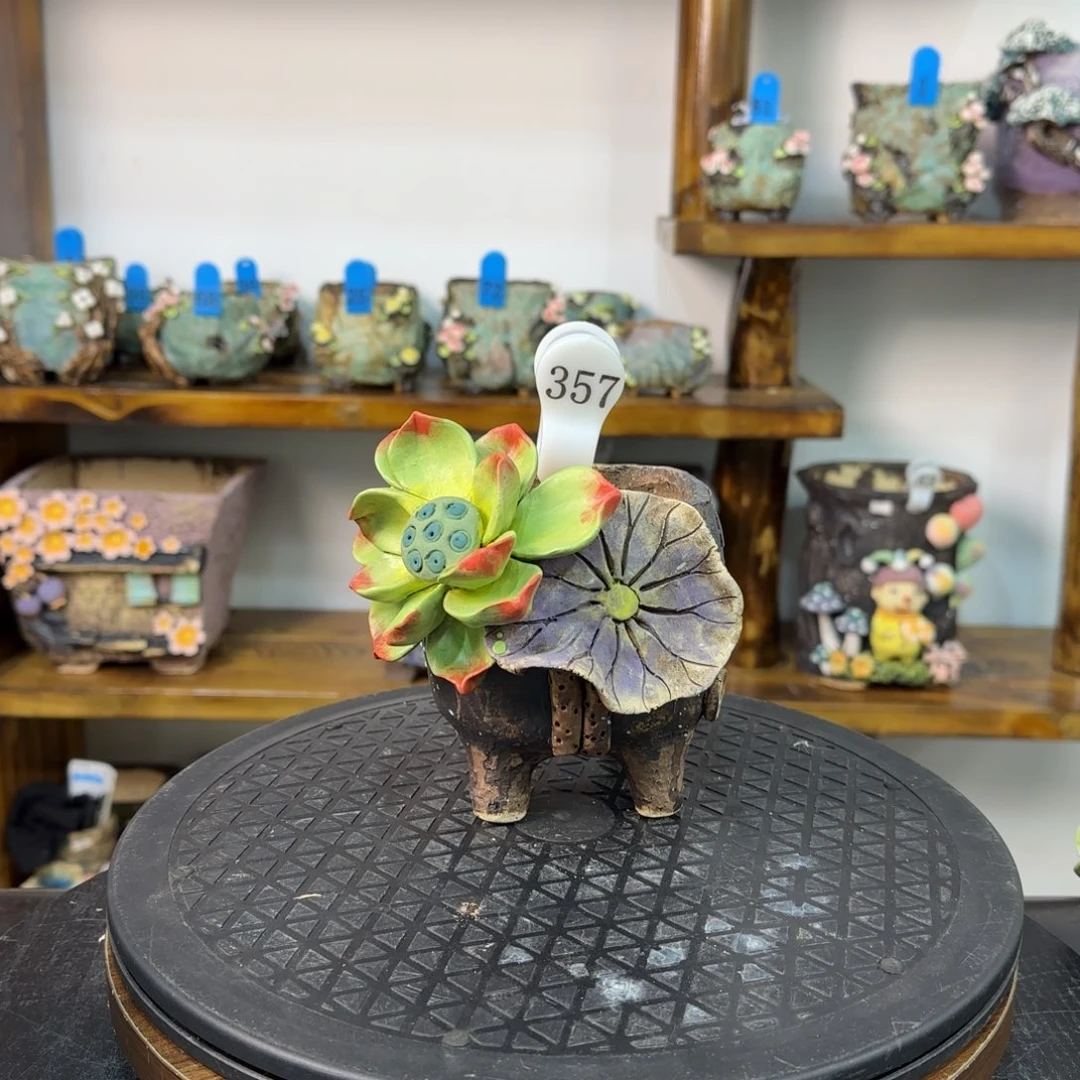 本默花器麦饭石花盆