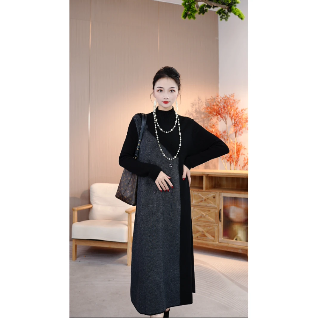 毛衣连衣裙女款爆款2024新款加厚宽松冬季保暖秋冬显瘦气质女5525
