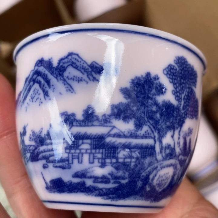 摆件陶红稀土富春山居小杯