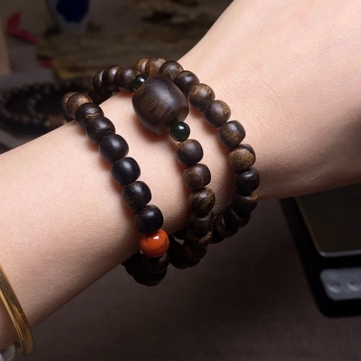 沉香手串越南芽庄紫棋瘤疤0.6×0.8设计